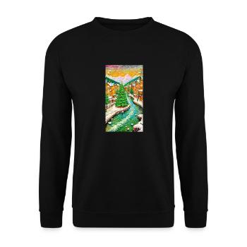 Winterdorf Winter Village - Unisex Sweatshirt - black - Front - Alina (178cm) & Michal (187cm)