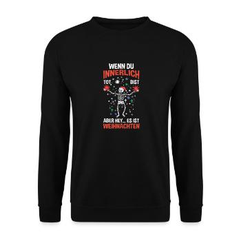Noël du Père Noël - Sweat-shirt Unisexe - noir - Devant - Alina (178cm) & Michal (187cm)