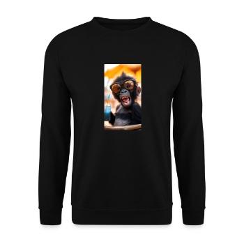Happy Gorilla Vibes - Unisex Sweatshirt - black - Front - Alina (178cm) & Michal (187cm)