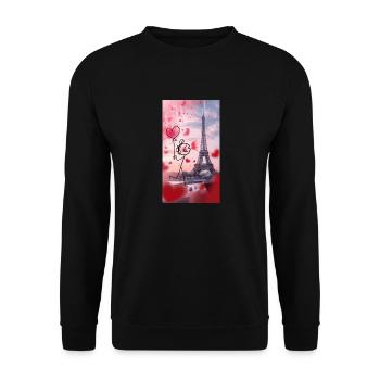 Bâton amour Paris - Sweat-shirt Unisexe - noir - Devant - Alina (178cm) & Michal (187cm)