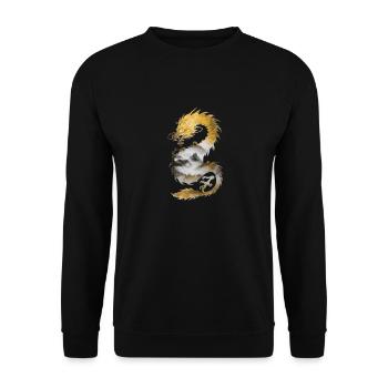 Dragon chinois cool avec panorama de montagne - Sweat-shirt Unisexe - noir - Devant - Alina (178cm) & Michal (187cm)