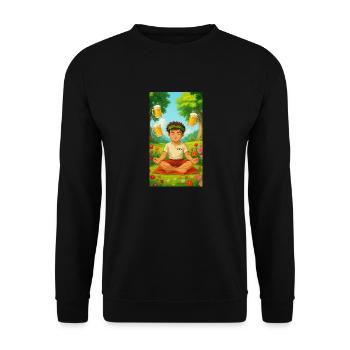 Méditation sur le jus de pomme - Sweat-shirt Unisexe - noir - Devant - Alina (178cm) & Michal (187cm)