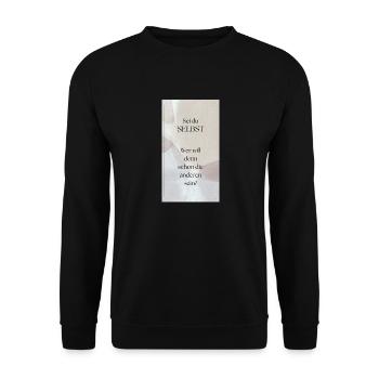 Sei du selbst - Unisex Pullover - Schwarz - Vorne - Alina (178cm) & Michal (187cm)