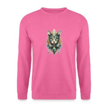 Geometrisches Katzen Mandala Aquarell Katze Tier - Unisex Pullover - Pink - Vorne