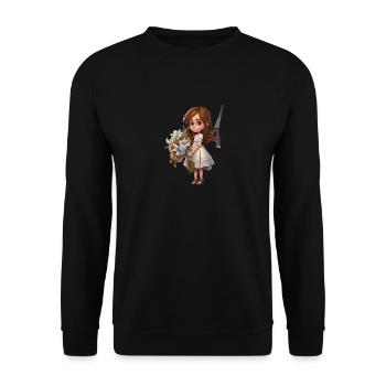 SCHÖNES MÄDCHEN AM EIFFELTURM - SOUVENIR - Unisex Pullover - Schwarz - Vorne - Alina (178cm) & Michal (187cm)