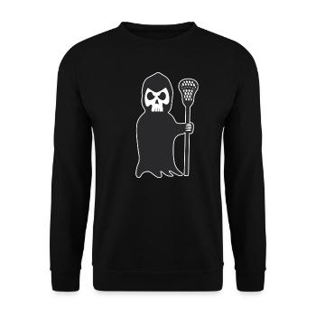 Lacrosse Player Lacrosse Player Grim Reaper - Unisex Sweatshirt - black - Front - Alina (178cm) & Michal (187cm)