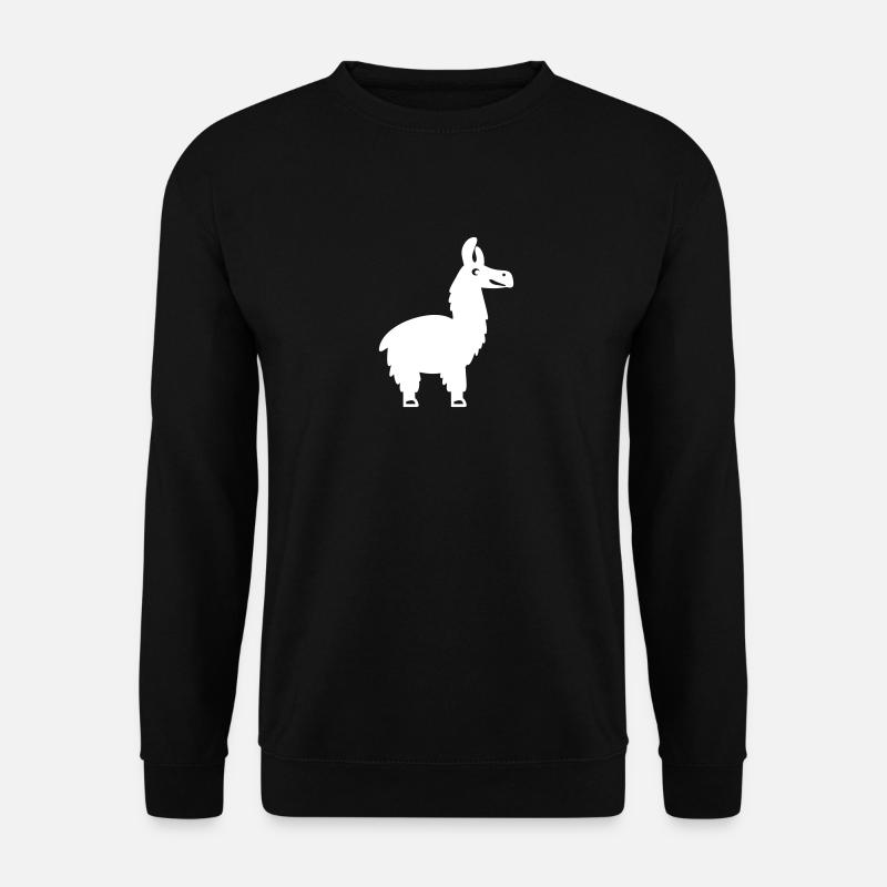 Lama Silhouette Alpaka Tierliebe Geschenkidee - Unisex Pullover - Schwarz