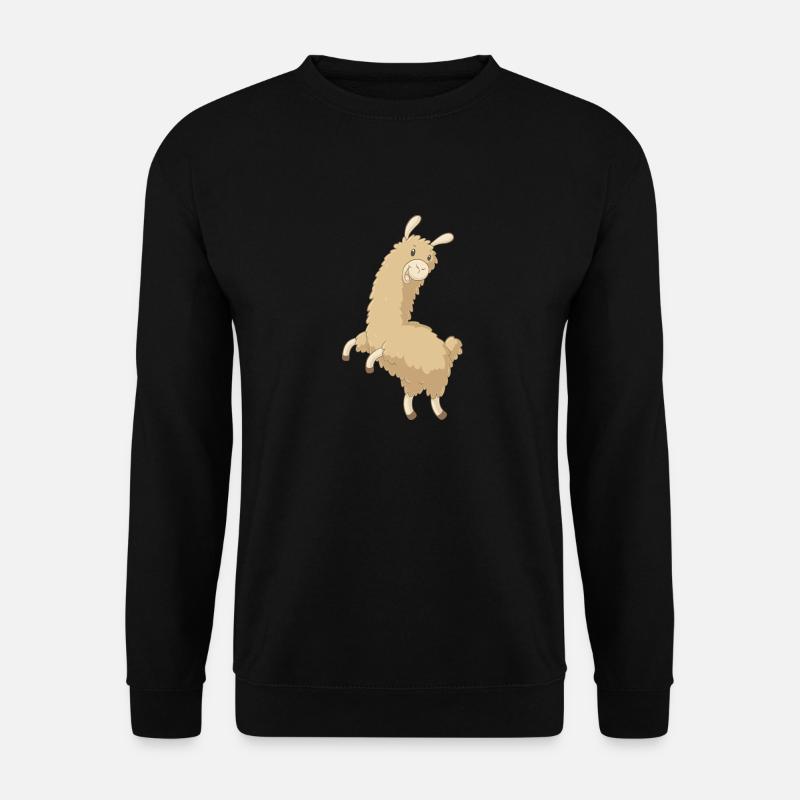 Springendes Comic Alpaka - Unisex Pullover - Schwarz
