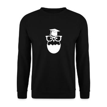 Doktorand Küken Doktorhut Geschenk Promotion - Unisex Pullover - Schwarz - Vorne - Alina (178cm) & Michal (187cm)