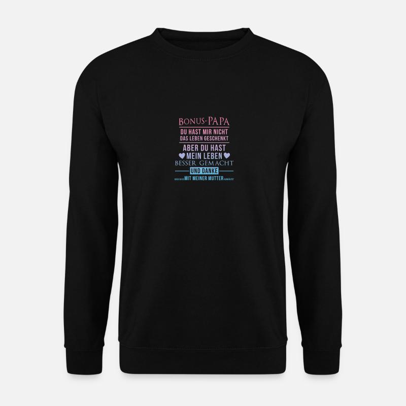 Bonus Papa Stiefvater Vatertag Geschenkidee - Unisex Pullover - Schwarz