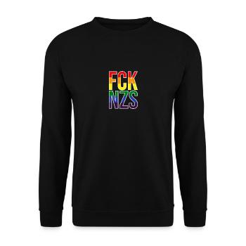 FCK NZS LGBTQ - Unisex Pullover - Schwarz - Vorne - Alina (178cm) & Michal (187cm)