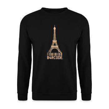 B4RCODE. Paris - Unisex Sweatshirt - black - Front - Alina (178cm) & Michal (187cm)