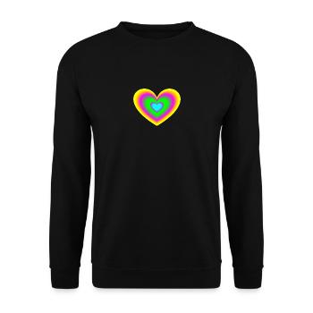 Heart colorful neon - Unisex Sweatshirt - black - Front - Alina (178cm) & Michal (187cm)