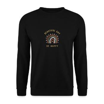 Beautiful Day Be Happy - Unisex Sweatshirt - black - Front - Alina (178cm) & Michal (187cm)