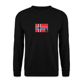 Norwegische Seeflagge - Unisex Pullover - Schwarz - Vorne - Alina (178cm) & Michal (187cm)