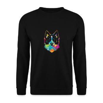 Border Collie - Unisex Sweatshirt - black - Front - Alina (178cm) & Michal (187cm)