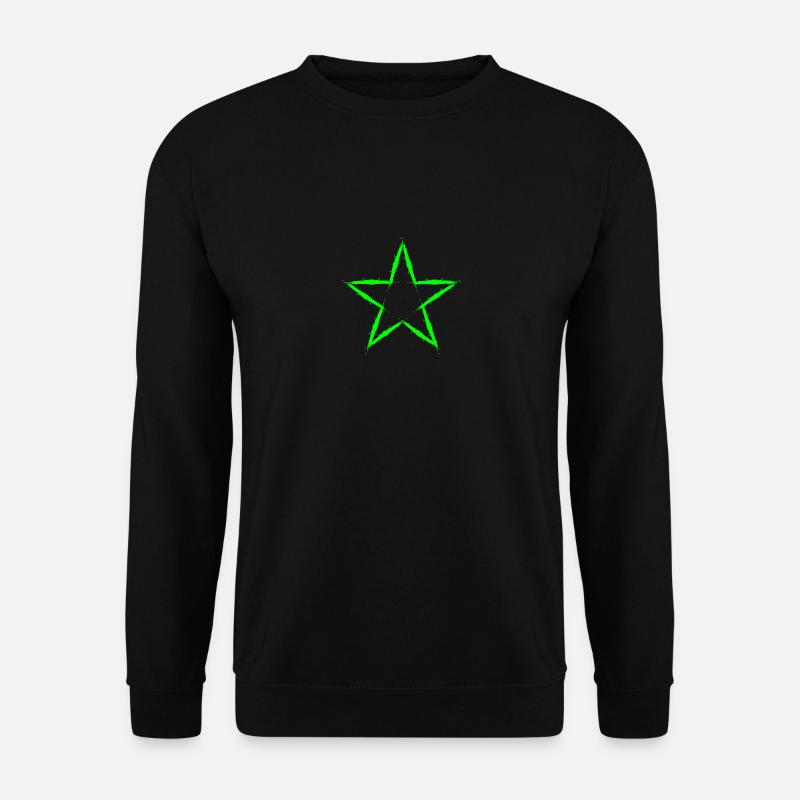 Stern Design Symbol Grün - Unisex Pullover - Schwarz