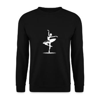 Dancing ballerina in perfect dance pose - Unisex Sweatshirt - black - Front - Alina (178cm) & Michal (187cm)