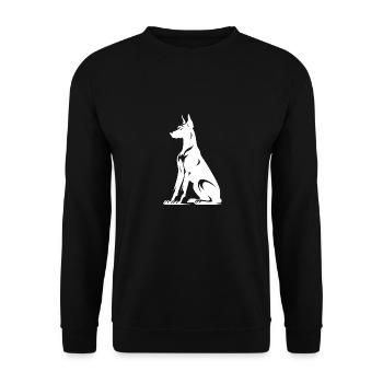 Stylized Doberman Dogs Silhouette - Unisex Sweatshirt - black - Front - Alina (178cm) & Michal (187cm)
