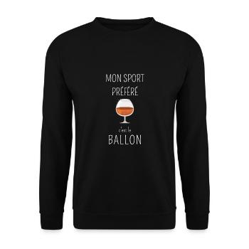 Sport ballon vin drôle - Sweat-shirt Unisexe - noir - Devant - Alina (178cm) & Michal (187cm)