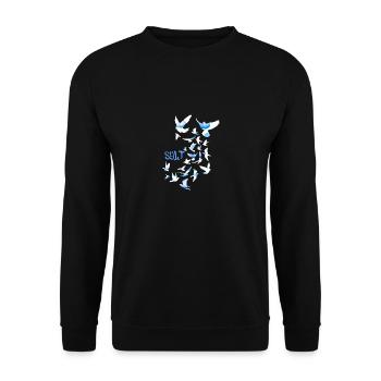 sylt,troupeau d’oiseaux,paix,liberté,sourds,nuages - Sweat-shirt Unisexe - noir - Devant - Alina (178cm) & Michal (187cm)