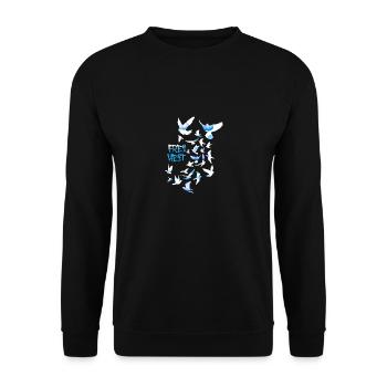 freedom,flock of birds,peace,freedom,deaf,clouds - Unisex Sweatshirt - black - Front - Alina (178cm) & Michal (187cm)
