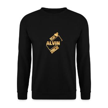 Gift for Alvin - Unisex Sweatshirt - black - Front - Alina (178cm) & Michal (187cm)
