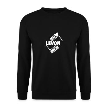 Levon als Couple - Unisex Pullover - Schwarz - Vorne - Alina (178cm) & Michal (187cm)