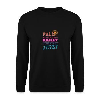 Geschenk für Bailey - Unisex Pullover - Schwarz - Vorne - Alina (178cm) & Michal (187cm)