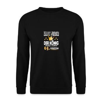 König Geburtstag 65 King Prinz Kniet nieder Krone - Unisex Pullover - Schwarz - Vorne - Alina (178cm) & Michal (187cm)