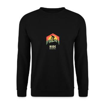 Gravel Bike Rennrad - Ride Gravel Cyclocross - Unisex Pullover - Schwarz - Vorne - Alina (178cm) & Michal (187cm)