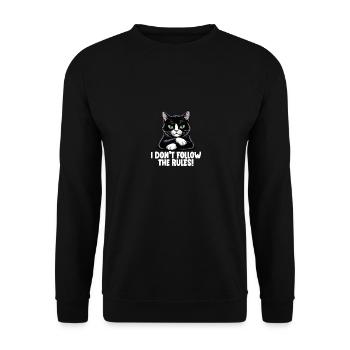 Drôle de chat noir maléfique briseur de règles - Sweat-shirt Unisexe - noir - Devant - Alina (178cm) & Michal (187cm)