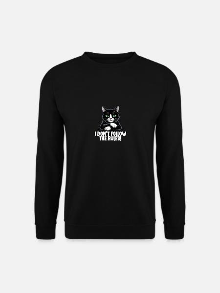 Lustige böse schwarze Katze Regelbrecher - Unisex Pullover - Schwarz
