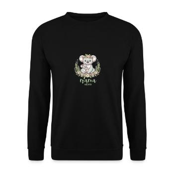 Mama Est. 2024 Koala Cuddle Floral Wreath New Mom - Unisex Pullover - Schwarz - Vorne - Alina (178cm) & Michal (187cm)