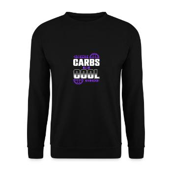 Feiern Sie jeden Tag Ihre Liebe zu Kohlenhydraten - Unisex Pullover - Schwarz - Vorne - Alina (178cm) & Michal (187cm)