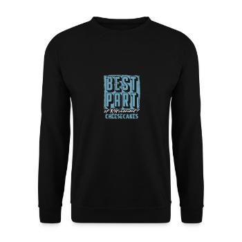 La meilleure partie de la retraite ? Fromage - Sweat-shirt Unisexe - noir - Devant - Alina (178cm) & Michal (187cm)