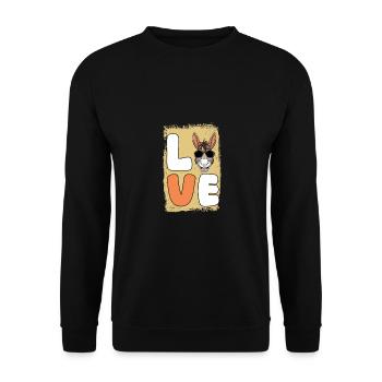 Esel - Unisex Pullover - Schwarz - Vorne - Alina (178cm) & Michal (187cm)