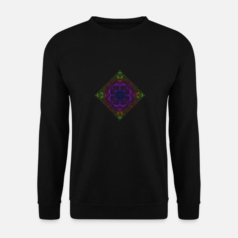 Buntes Mandala - Unisex Pullover - Schwarz