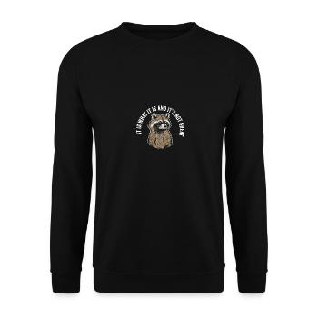 It Is What It Is And It's Not Great Raccoon - Unisex Sweatshirt - black - Front - Alina (178cm) & Michal (187cm)