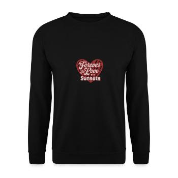 Forever In Love With Sunsets Heart Art - Unisex Sweatshirt - black - Front - Alina (178cm) & Michal (187cm)
