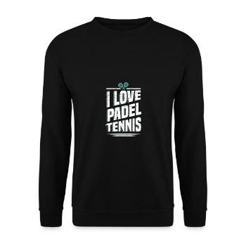 Padel Tennis Paddel Padelball Padeln Padeltennis - Unisex Pullover - Schwarz - Vorne - Alina (178cm) & Michal (187cm)