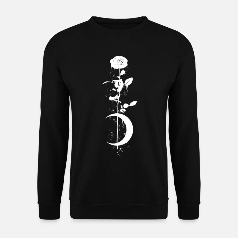 Nachtrose - Occult Vintage Moon Rose Gothic - Unisex Pullover - Schwarz