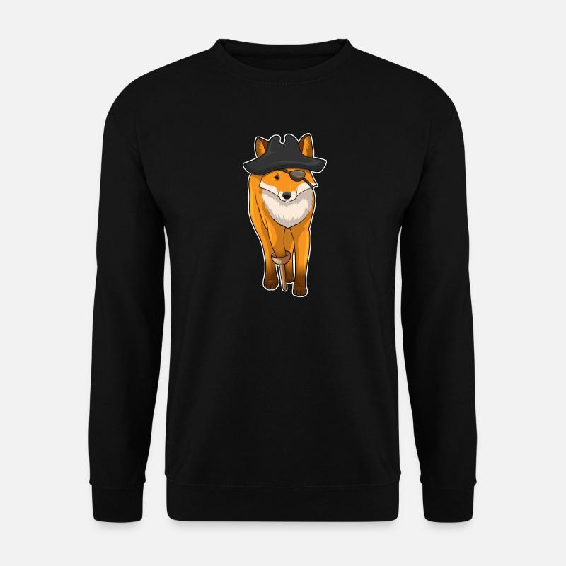 Fox Pirate Eye Patch - Sweat-shirt Unisexe - noir