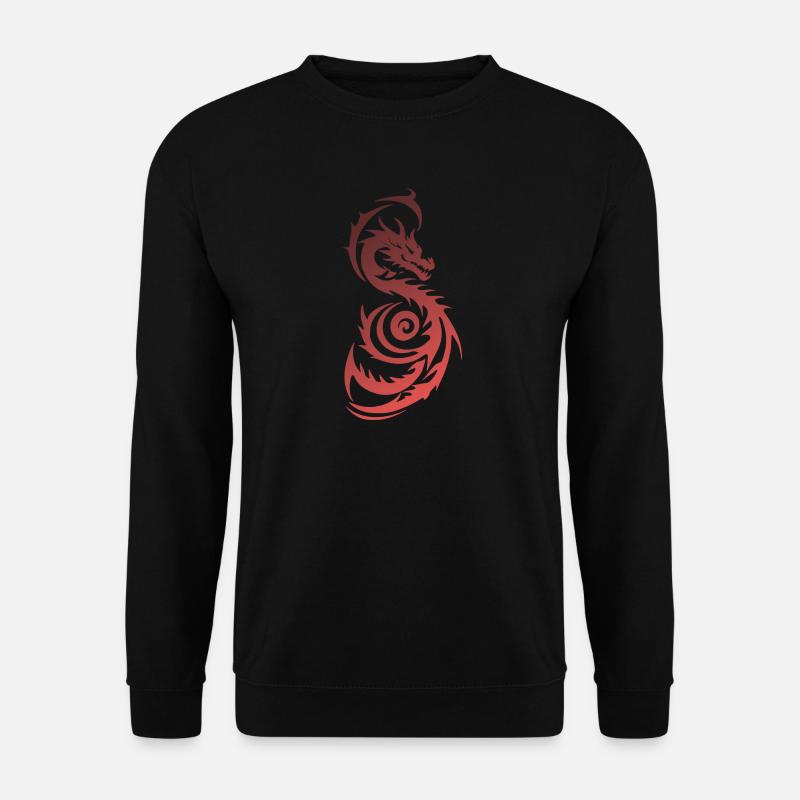 Roter Tribal Fantasy Drache - Unisex Pullover - Schwarz