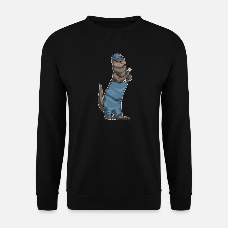 Otter Handwerker Schraubenschlüssel - Unisex Pullover - Schwarz