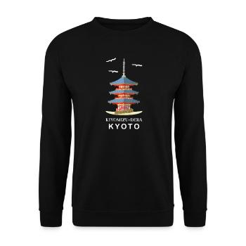 Kyoto, Japan, Buddhistischer Tempel Kiyomizu-Dera - Unisex Pullover - Schwarz - Vorne - Alina (178cm) & Michal (187cm)