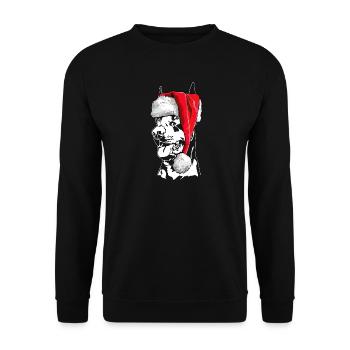 Santa Doberman Christmas Dogs Wilsigns - Sweat-shirt Unisexe - noir - Devant - Alina (178cm) & Michal (187cm)