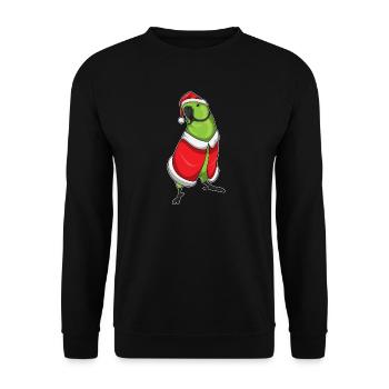 Chapeau de père Noël perroquet - Sweat-shirt Unisexe - noir - Devant - Alina (178cm) & Michal (187cm)