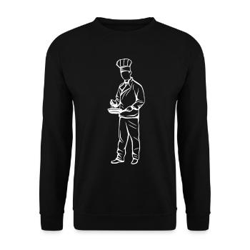 Croquis du chef - Sweat-shirt Unisexe - noir - Devant - Alina (178cm) & Michal (187cm)
