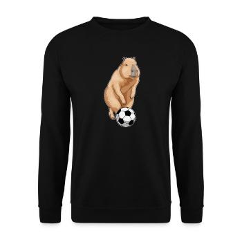 Capybara Soccer Player Soccer - Unisex Sweatshirt - black - Front - Alina (178cm) & Michal (187cm)